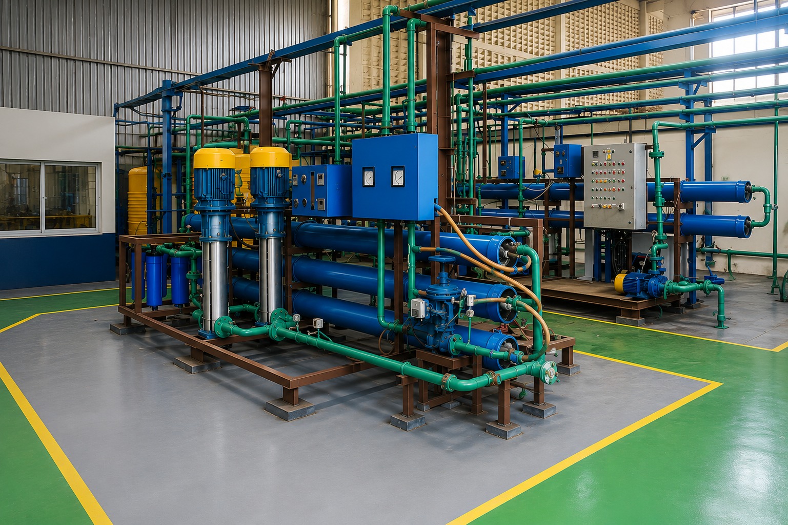Water pumping and treatment installation